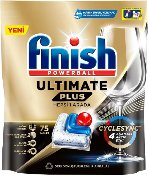 Finish Ultimate Plus 75 Kapsül Bulaşık Makinesi Deterjanı Tableti (1 x 75 Kapsül) ürün görseli 1