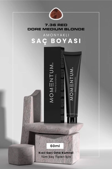 Momentum Saç Boyası Red Dore Medium Blonde 7.36 60 ml ürün görseli 1