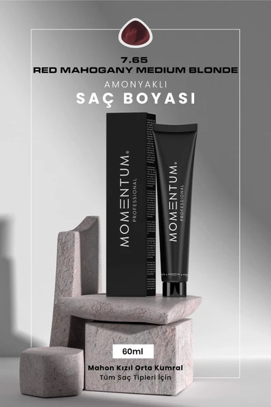 Momentum Saç Boyası Red Mahogany Medium Blonde 7.65 60 ml ürün görseli 1