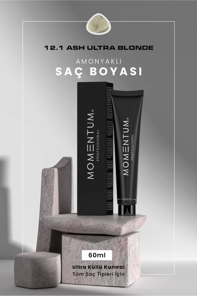 Momentum Saç Boyası Ash Ultra Blonde 12.1 60 ml ürün görseli 1