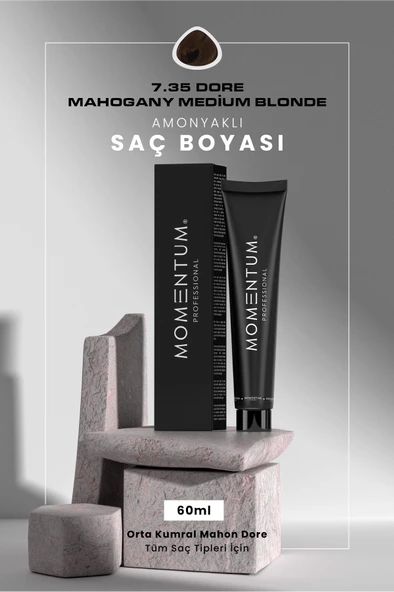 Momentum Saç Boyası Dore Mahogany Medium Blonde 7.35 60 ml ürün görseli 1