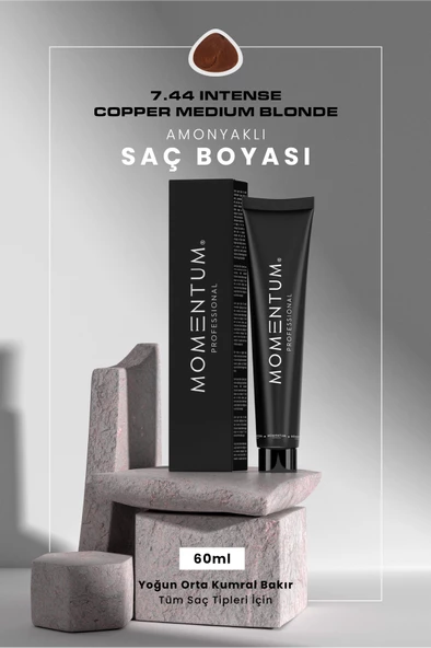 Momentum Saç Boyası Intense Copper Medium Blonde 7.44 60 ml ürün görseli 1