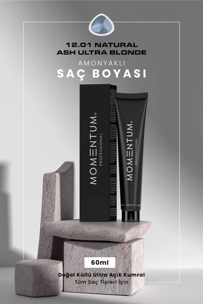 Momentum Saç Boyası Natural Ash Ultra Blonde 12.01 60 ml ürün görseli 1