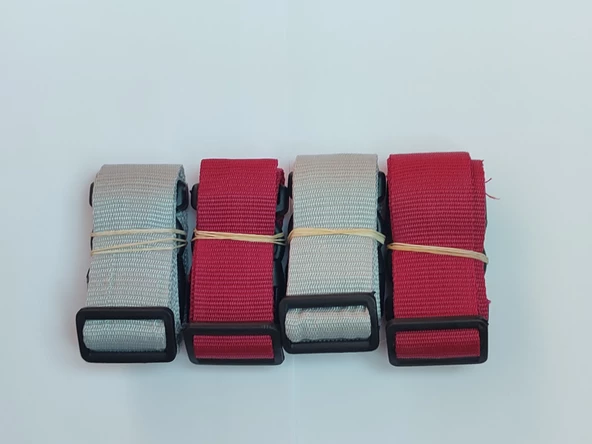 2 Adet Gri 2 Adet Bordo Valiz Kemeri 4 Cm Toplam 4 Adet ürün görseli 1