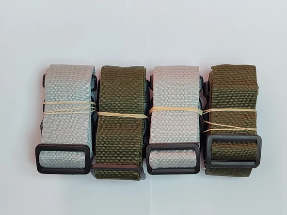 2 Adet Gri 2 Adet Haki Yeşil Valiz Kemeri 4 Cm Toplam 4 Adet ürün görseli 1