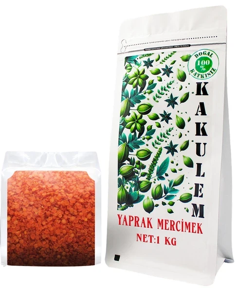 KAKULEM SERTİFİKALI Kırmızı Yaprak Mercimek 1 KG ürün görseli 1