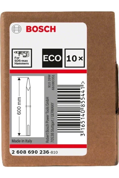 Bosch Eco Sivri Keski SDS-MAX 600mm 10'lu ürün görseli 1