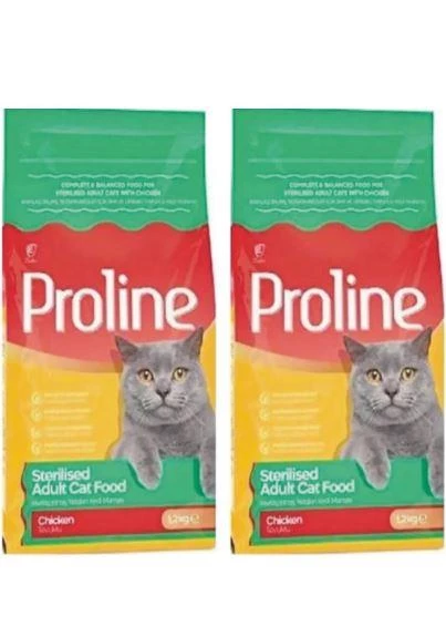 Pro Line Sterilised Tavuklu Kısır Kedi Maması 1.2 Kg *2 Adet ürün görseli 1