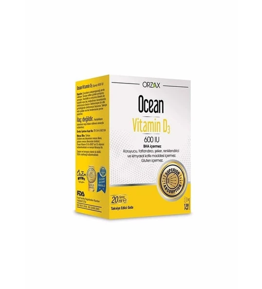 OCEAN PLUS,Ocean Vitamin D3 600 Iu 20 Ml Sprey ürün görseli 1