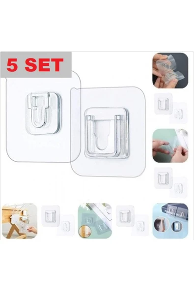 Geçmeli Klips Eşya Sabitleme Askısı 5 Set ürün görseli 1