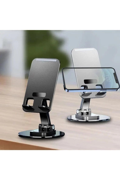 Aveo 1 Adet 360 Derece Dönebilen Katlanabilir Masa Üstü Telefon Tutucu Stand Yuvarlak Tabanlı ürün görseli 1
