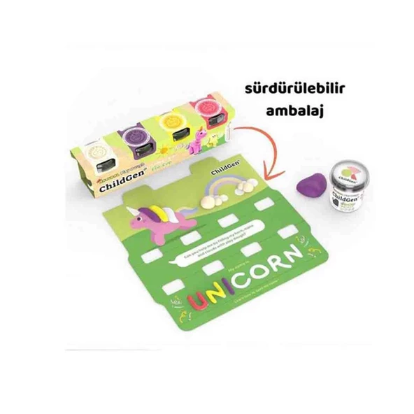 ChildGen Oyun Hamuru Ecocup - 125 gr 4'lü Set - Resim 2