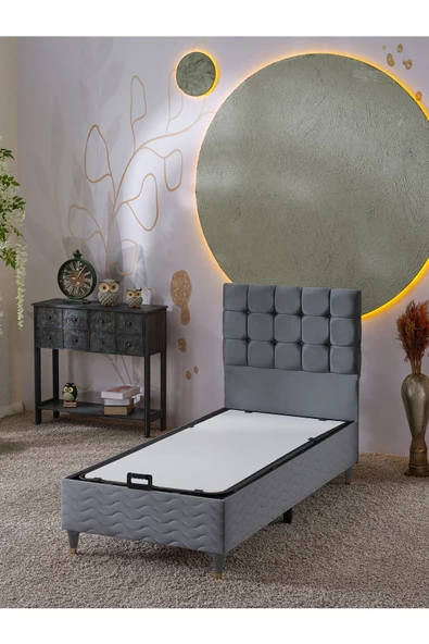 Beehanem Bengü 90x190 Tek Kişilik (BAZA BAŞLIK) 2 Li Set (BABYFACE GRİ) ürün görseli 1