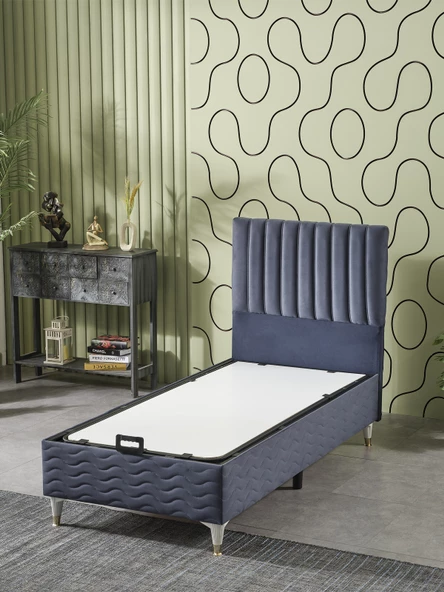 Beehanem Ezgi 90x190 Tek Kişilik (Baza+Başlık) 2 Li Set (BabyFace İndigo) ürün görseli 1