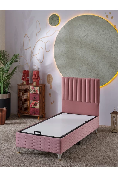 Beehanem Ezgi 90x190 Tek Kişilik (Baza+Başlık) 2 Li Set (Pembe) ürün görseli 1