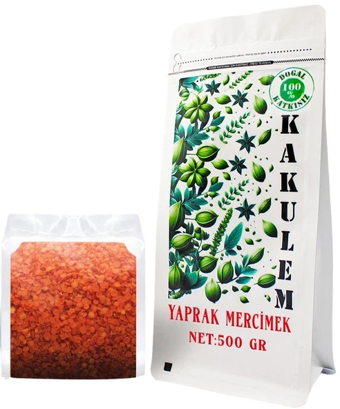 KAKULEM SERTİFİKALI Kırmızı Yaprak Mercimek 500 GR ürün görseli 1