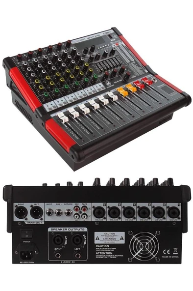 Maxword RPS-6C-1000 Amfili Power Mikser 2x500W Mixer 2x99 DSP Efektli ürün görseli 1