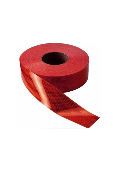 OKN Kırmızı Renk Reflektör Şerit Fosfor 50 Metre - Kırmızı Reklektif Şerit Dorse Kasa Yan Şerit 50 Metre ürün görseli 1