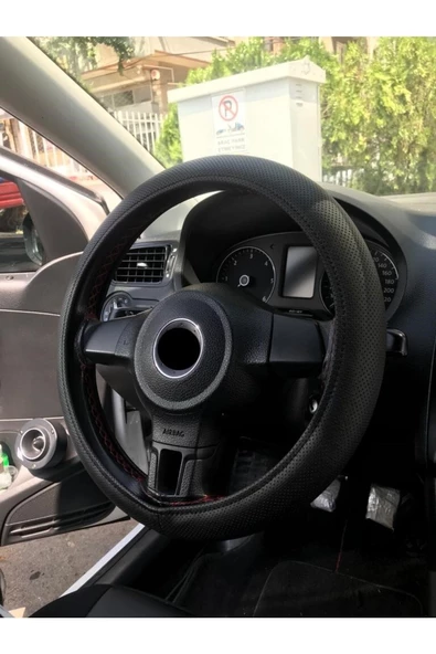 e otomarket Geçmeli Direksiyon Kılıfı Delikli Siyah ürün görseli 1
