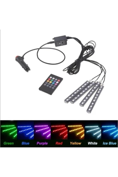 ARSVİSİON AUTO ACCESSORIES Renault Megane 4lü Sese Duyarlı Renk Değiştirme Özellikli Ayak Altıayak Altı ürün görseli 1