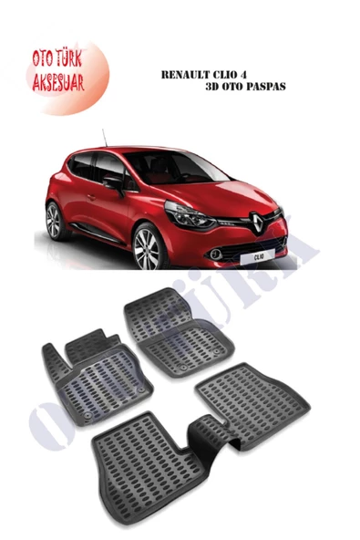 Leader 3d Paspas Renault Clıo 4 Uyumlu Siyah ürün görseli 1