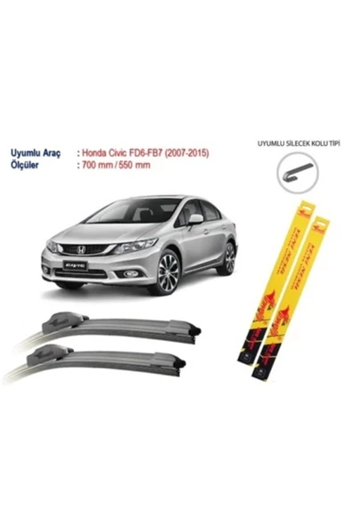 Inwells Honda Civic Inwells Muz Silecek Takımı Fd6-fb7 (2007-2015) ürün görseli 1