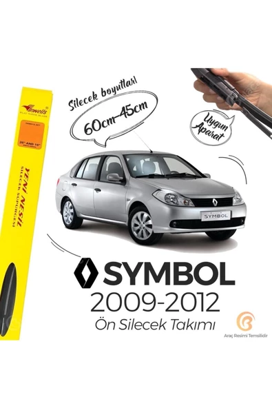 Inwells Renault Symbol Thalia Muz Silecek Takımı Uyumlu (2009-2012) ürün görseli 1