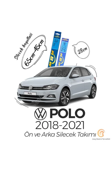 Rbw Volkswagen Polo Ön Ve Arka Silecek Seti (2018-2021) ürün görseli 1