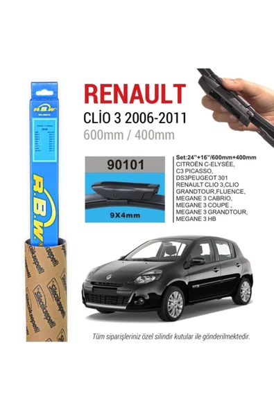 Rbw Renault Clio 3 Muz Silecek Takımı (2006-2011) ürün görseli 1