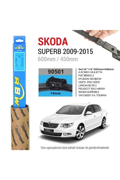 Rbw Skoda Superb Muz Silecek Takımı (2009-2015) ürün görseli 1
