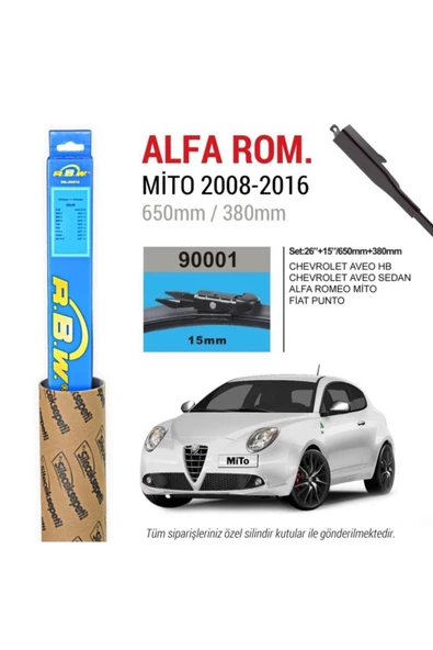 Rbw Alfa Romeo Mito Muz Silecek (2008-2016) ürün görseli 1