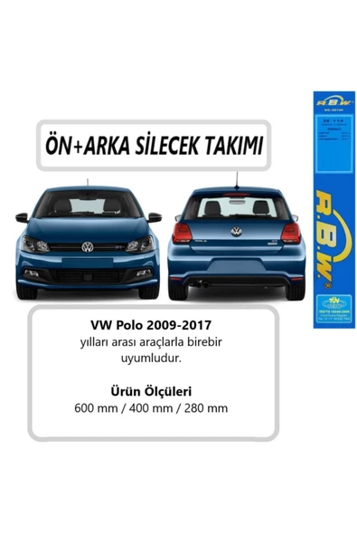 Rbw Volkswagen Polo Ön+arka Muz Silecek Takımı (2009-2017) ürün görseli 1