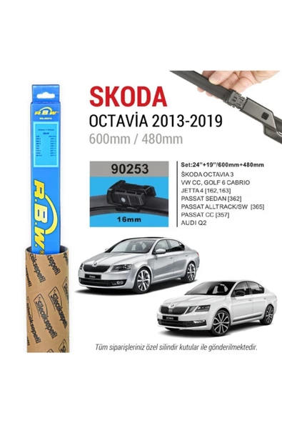 Rbw Skoda Octavia Muz Silecek Takımı (2013-2019) ürün görseli 1