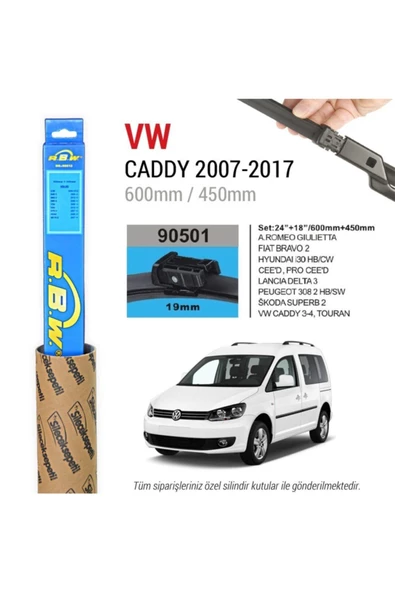 Rbw Volkswagen Caddy Muz Silecek Takımı (2007-2017) ürün görseli 1