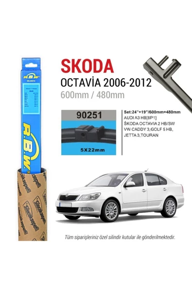 Rbw Skoda Octavia Muz Silecek Takımı (2006-2012) ürün görseli 1