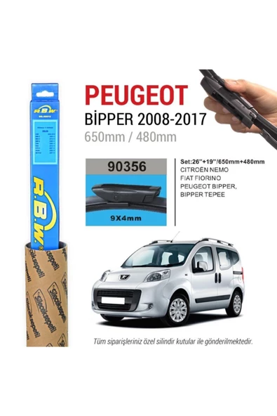 Rbw Peugeot Bipper Muz Silecek Takımı (2008-2017) ürün görseli 1