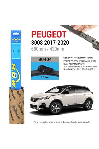 Rbw Peugeot 3008 Muz Silecek Takımı (2017-2020) ürün görseli 1