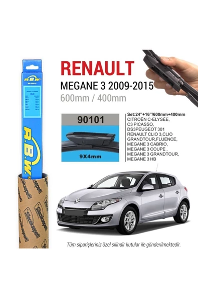 Rbw Renault Megane 3 Muz Silecek Takımı (2009-2015) ürün görseli 1