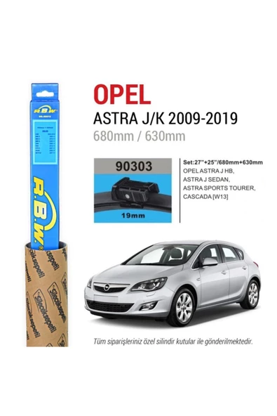 Rbw Opel Astra J / K Muz Silecek Takımı (2009-2021) ürün görseli 1