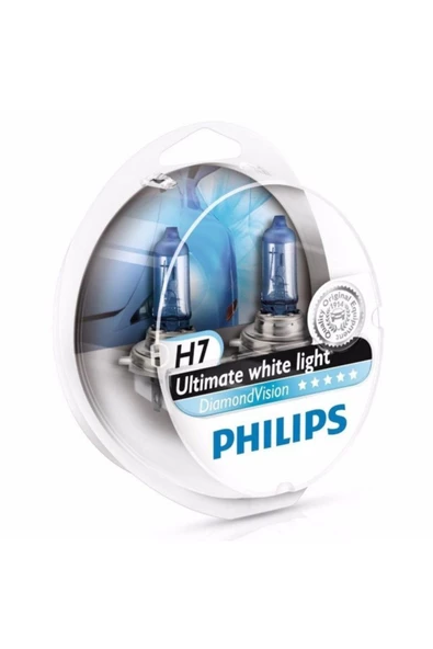 Philips H7 Diamond Vision Tam Beyaz Işık Ampul Seti 12972 Dvs2 ürün görseli 1