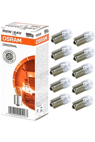 Osram 5627 R5w 24 Volt 67 Ampul 5watt 10 Adet ürün görseli 1