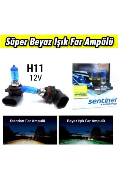 Sentinel H11 Beyaz Işık Ampul 12v 5000k - Resim 2