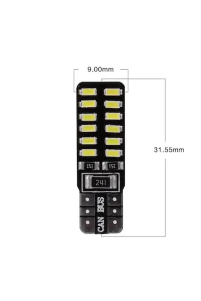 HLG T10 Dipsiz W5w Canbus 8 Ledli Beyaz Park Plaka Ampülü (2 ADET) ürün görseli 1