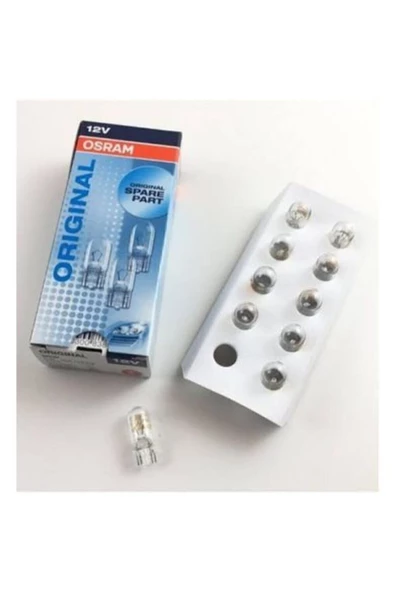 Osram 12v T10 W5w Dipsiz Park Gösterge Ampulü 10 Adet 2825 ürün görseli 1