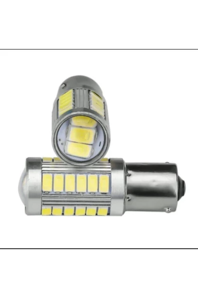 SenİsteSenAl Ba15s 1156 P21w 33 Led Beyaz Mercekli Geri Vites,sinyal,stop Ampulü ürün görseli 1