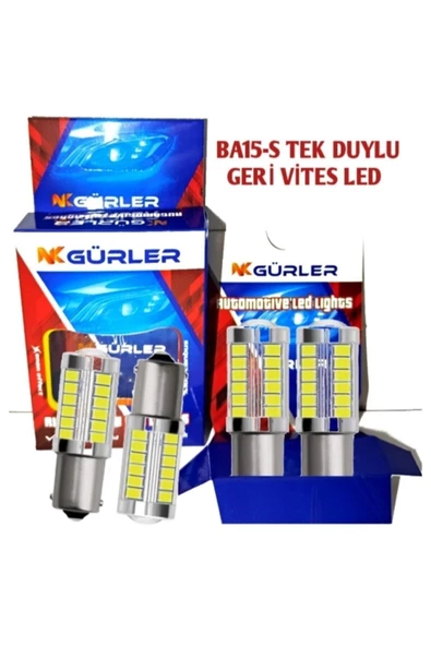 gürlerotoaksesuar 93 P21w Geri Vites Ledi Stop Sinyal Led Ampul 12v Mercekli Beyaz 2adet ürün görseli 1