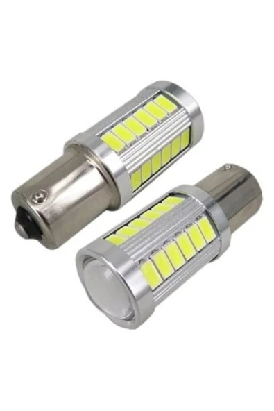 Kgn P21w Beyaz Mercekli Led 93 Sinyal Stop Ampul 33 Led 12v Tek Duy Düz Tırnak ürün görseli 1