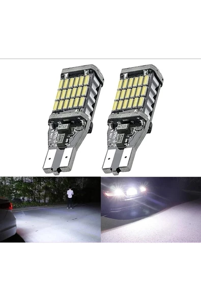 rubutek T15 W16w Canbus 45 Led Beyaz Geri Vites Park Ampülü (2 Adet) T15 Ampül ürün görseli 1