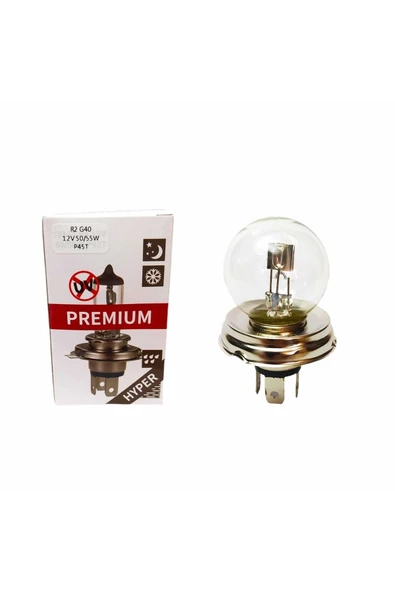 ALG PREMIUM H4 Tip Üç Fişli Şişman Traktör Far Ampulu 12v 50/55w Premıum ürün görseli 1