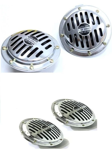 ARSVİSİON AUTO ACCESSORIES Hella Tip Korna Süper Ton 12 V Uyumlu Nikelajlı Korna 4 Adet Yüksek Ses ürün görseli 1